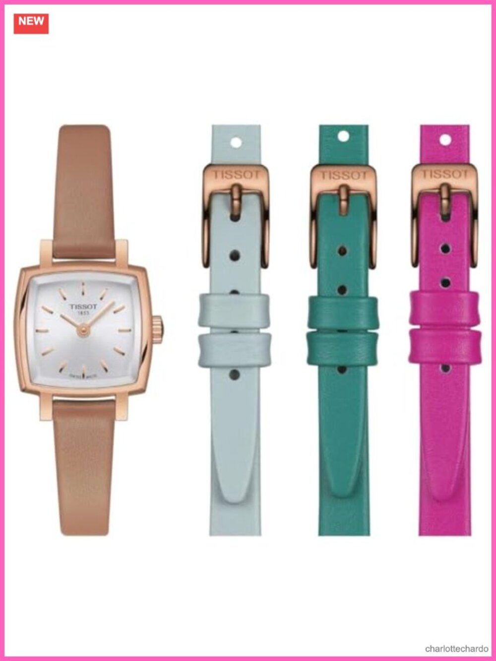 Womens Lovely Summer Set 316L Stainless Steel Rose Gold PVD Coating Leather